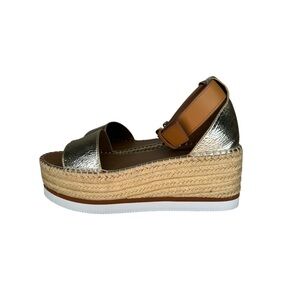 See By Chloe Gold Raffla Sandals With Box Gold